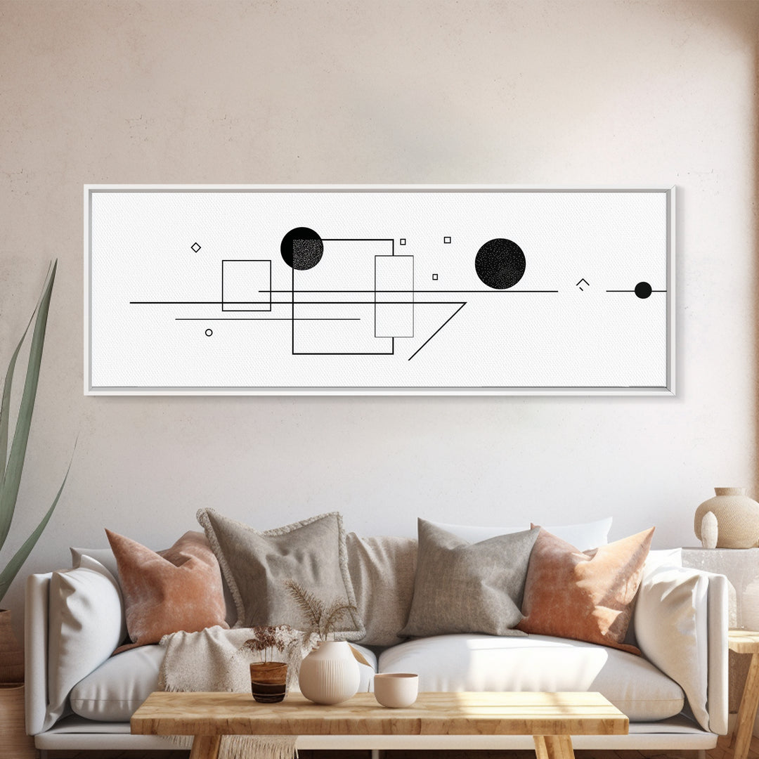 Minimalist Black Line Geometry Wall Art, Midcentury Modern Art Print, Bauhaus Design, Abstract Wall Art, Office Decor Poster