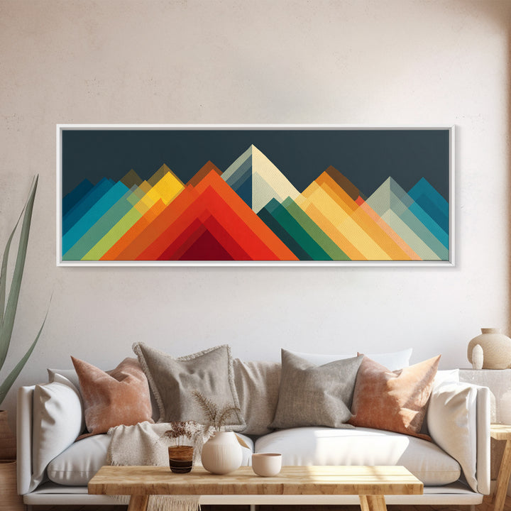 Colorful Geometric Mountain Peaks Wall Art, Midcentury Modern Abstract Print, Bold MCM Decor, Scandinavian Poster Gift Idea