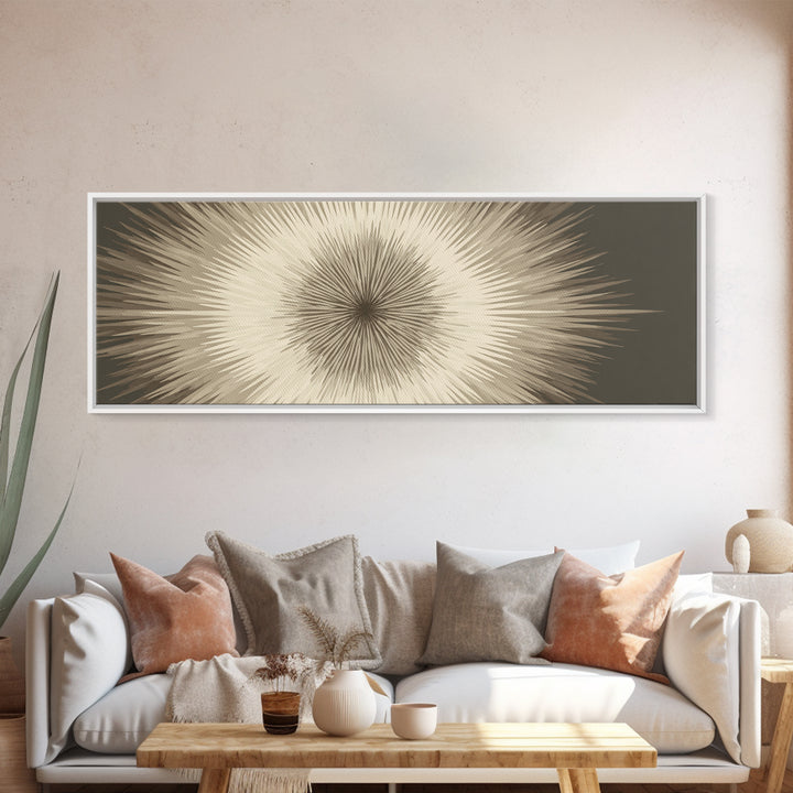 Neutral Radiating Starburst Abstract Wall Art, Minimalist Modern Decor, Geometric Art Print, Beige Midcentury Poster, Statement Wall Decor