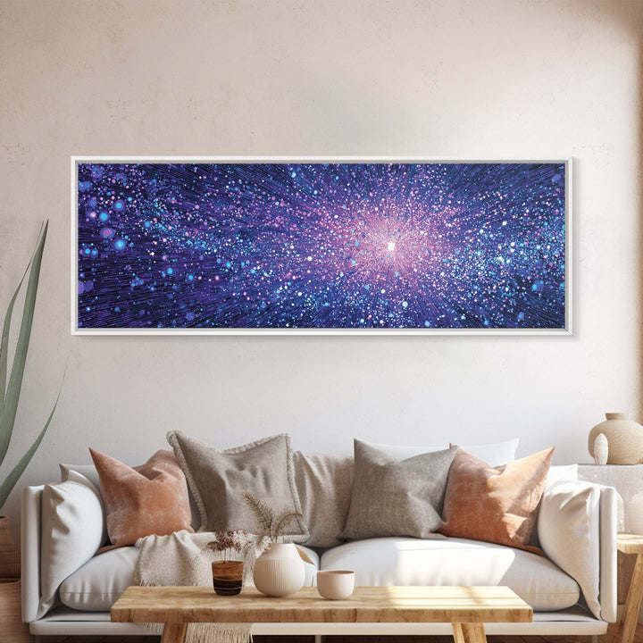 Purple Blue Cosmic Starburst Wall Art, Modern Abstract Art Print, Space Poster, Galaxy Decor, Vibrant Home Office Art Gift
