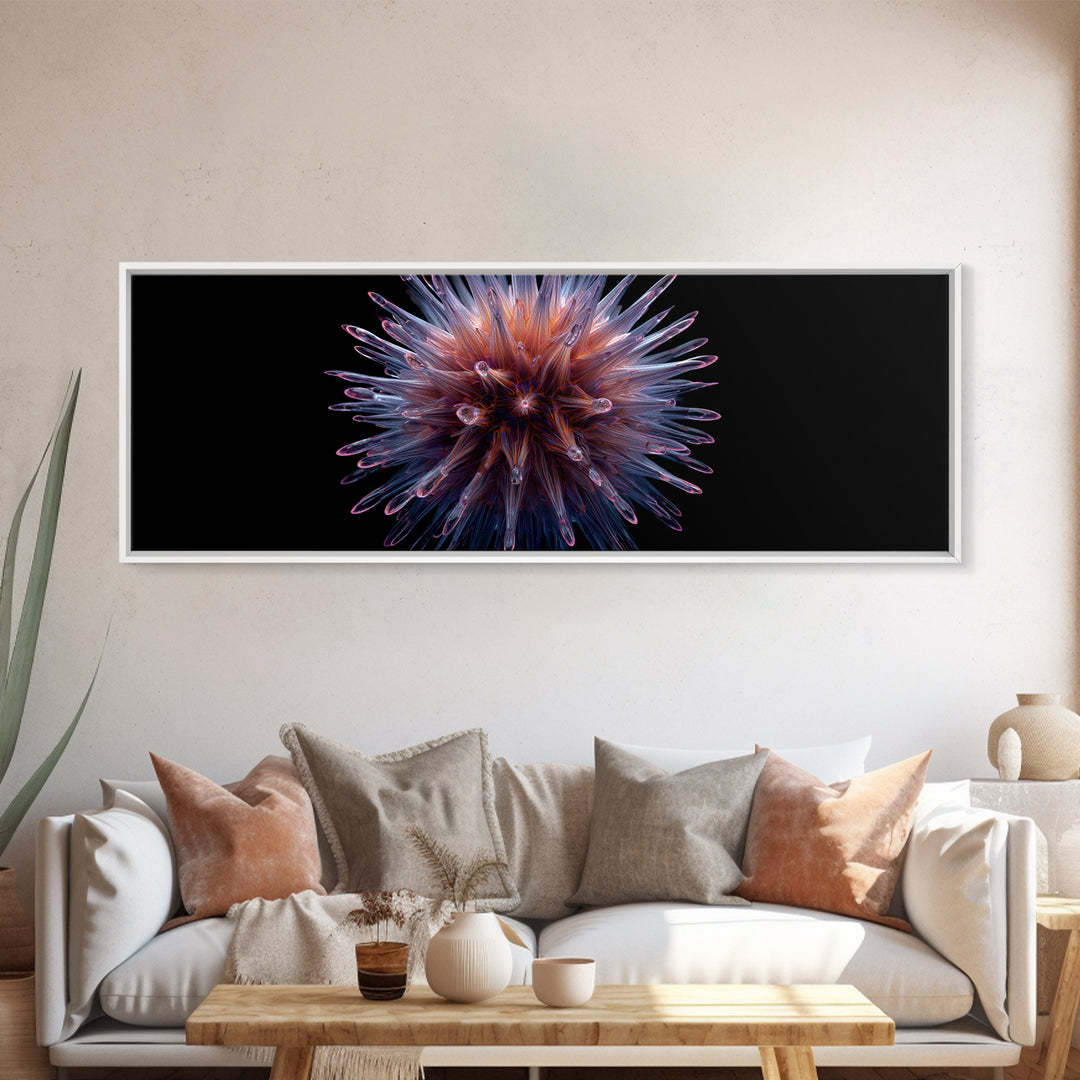 Purple Glass Sea Urchin Starburst Wall Art, Modern Abstract Art Print, Space Abstract Art, Vibrant Retro Decor, Bedroom Art