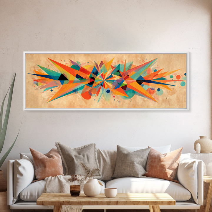 Colorful Geometric Starburst Wall Art, Abstract Midcentury Modern Art Print, Bauhaus Poster, Bold MCM Living Room Wall Decor
