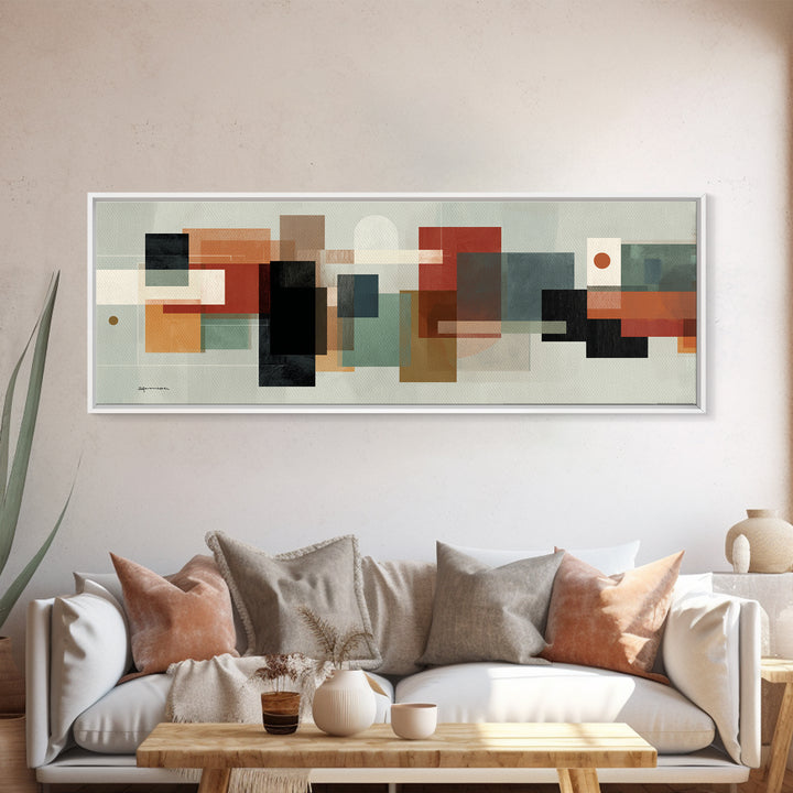 Muted Geometric Blocks Wall Art, Midcentury Modern Abstract Art, Office Wall Decor, Bauhaus Poster, Minimalist Home Decor