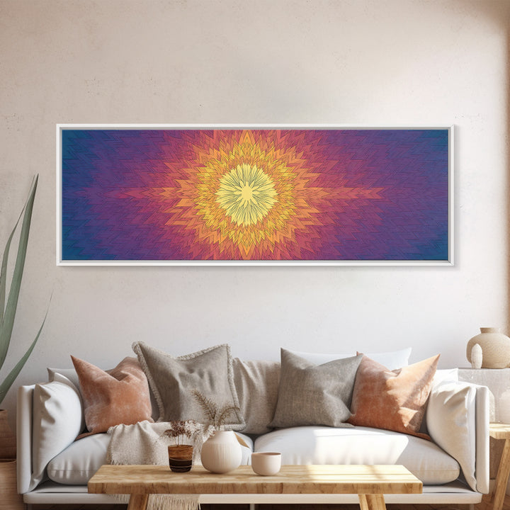 Radiant Yellow Purple Sunburst Poster Wall Art, Midcentury Modern, Geometric Art Print, Abstract Wall Art, Colorful Home Decor