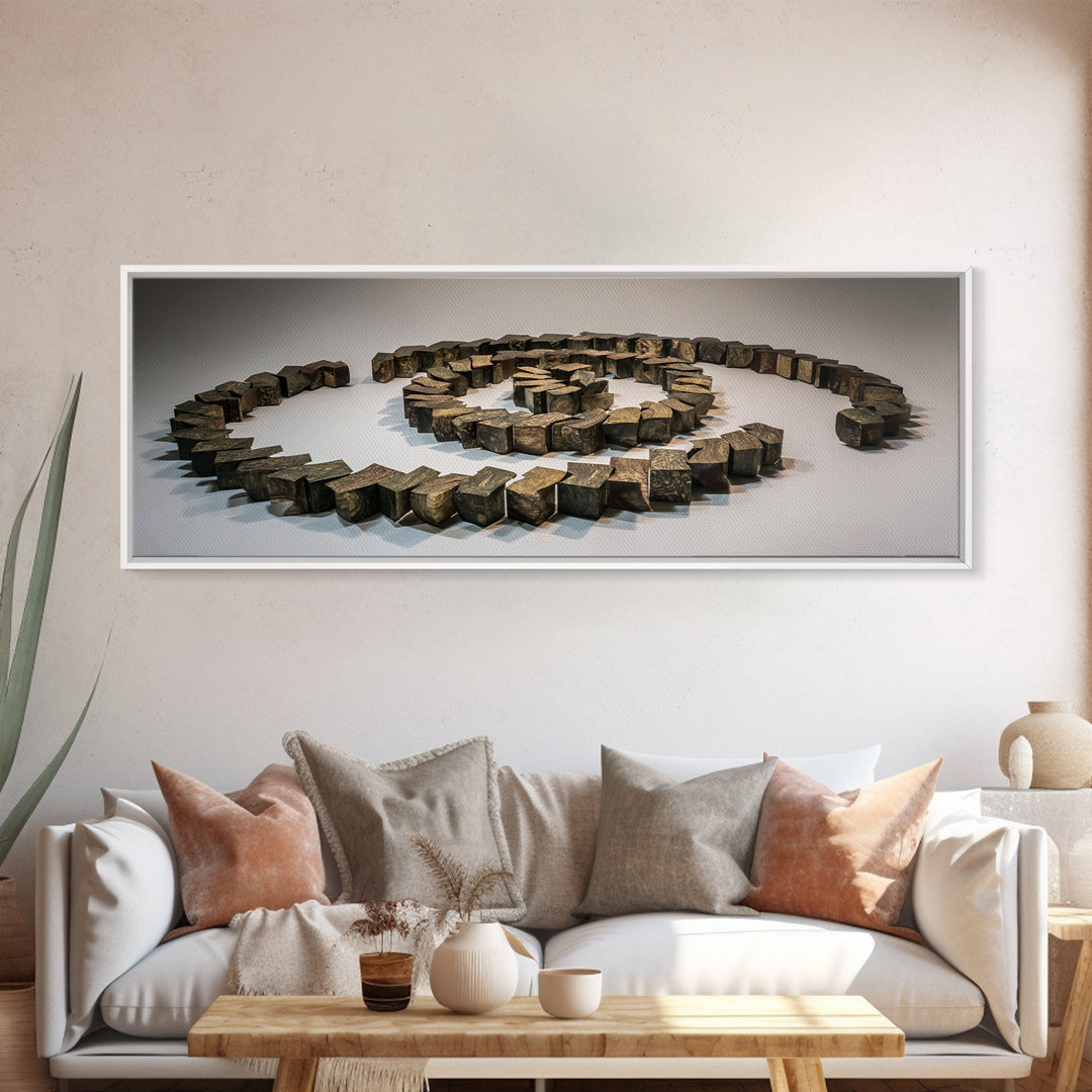 Spiral Stone Earthwork Sculpture Wall Art, Modern Sculpture, Geometric Art, Organic Abstract Decor, Masculine Office Decor