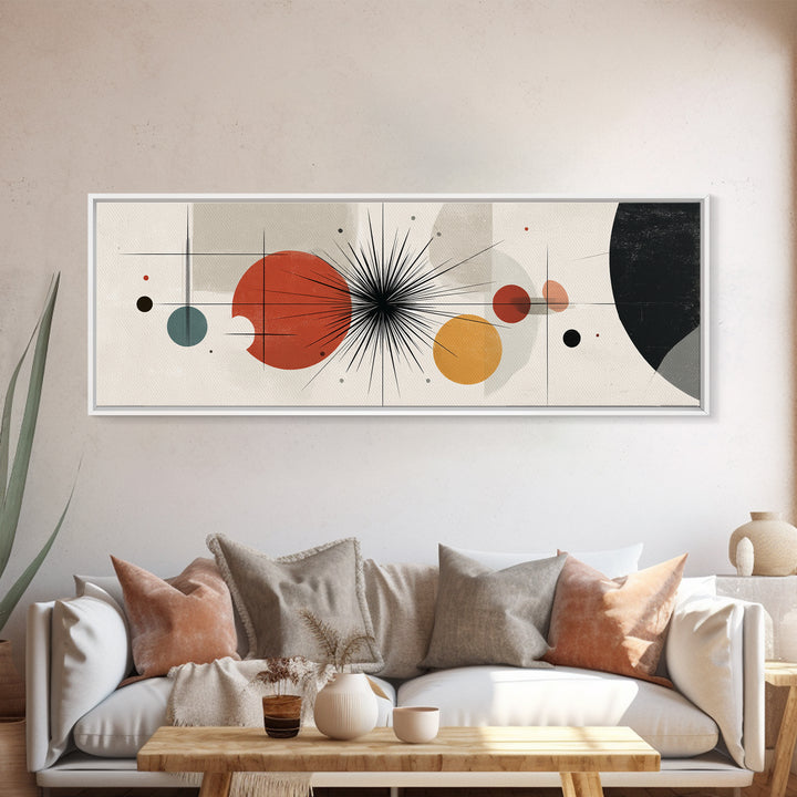 Earth Tone Planetary Circles Wall Art, Midcentury Modern Abstract Print, Atomic Geometric Decor, Neutral MCM Poster Gift