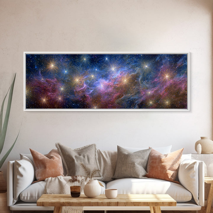 Cosmic Nebula Starfield Wall Art, Colorful Space Abstract Art Print, Modern Galaxy Poster, Scenic Home Office Decor Gift