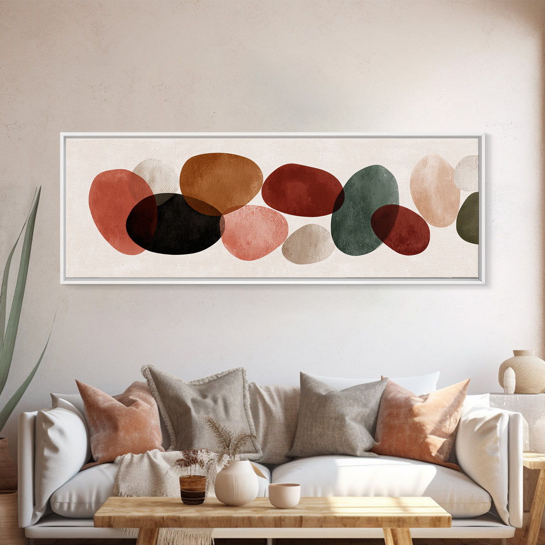 Translucent Earth Tone Oval Shapes Wall Art, Modern Abstract Art Print, Neutral Living Room Decor, Organic Minimalist Poster