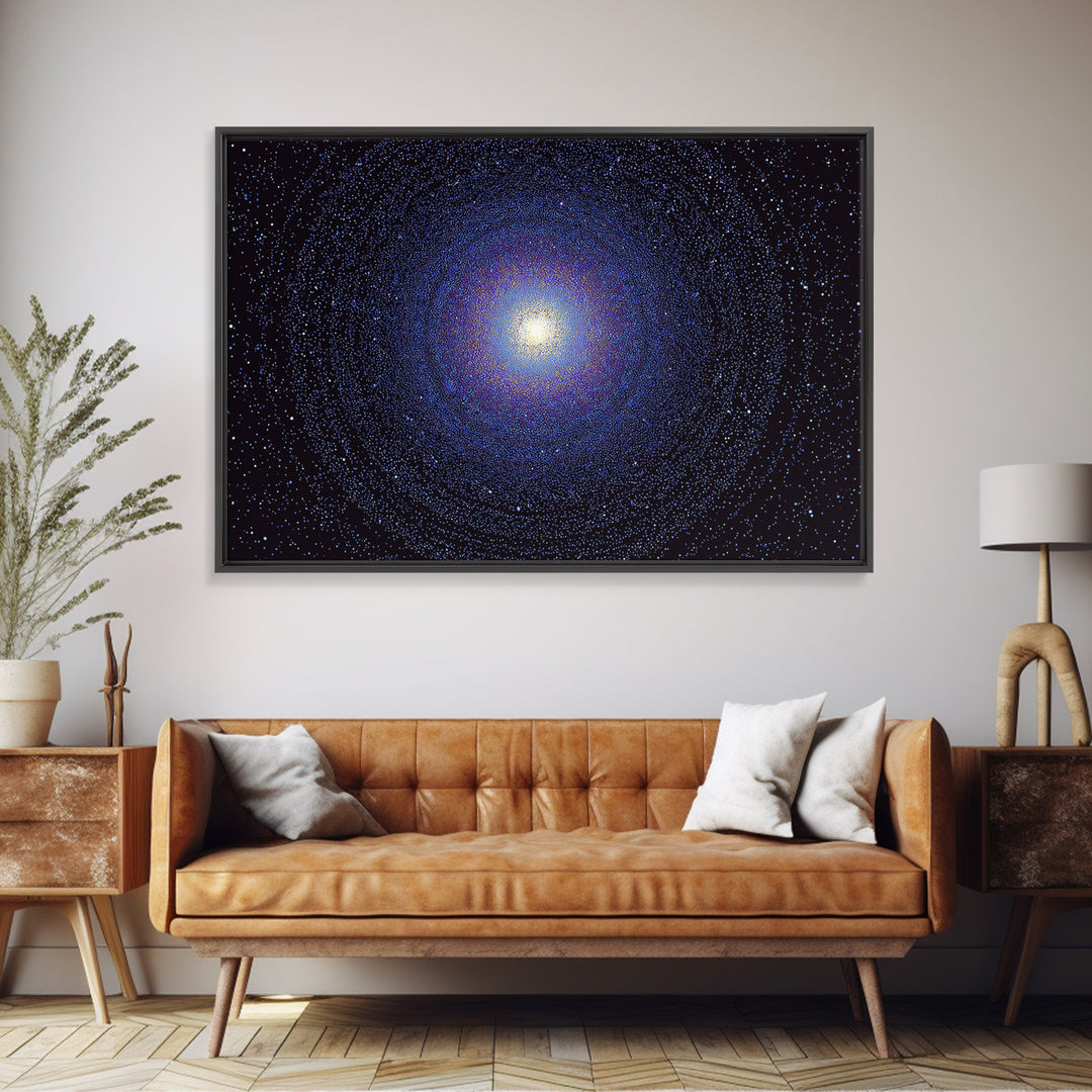 Blue Spiral Galaxy Wall Art, Modern Abstract Art Print, Cosmic Retro Poster, Space Decor For Bedroom Living Room Office Decor