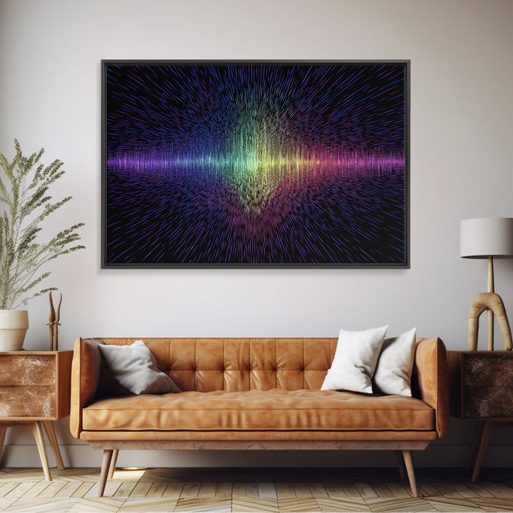 Rainbow Soundwave Abstract Wall Art, Colorful Digital Art Print, Modern Wall Decor, Music Lovers Art, Funky Wall Art, Trendy