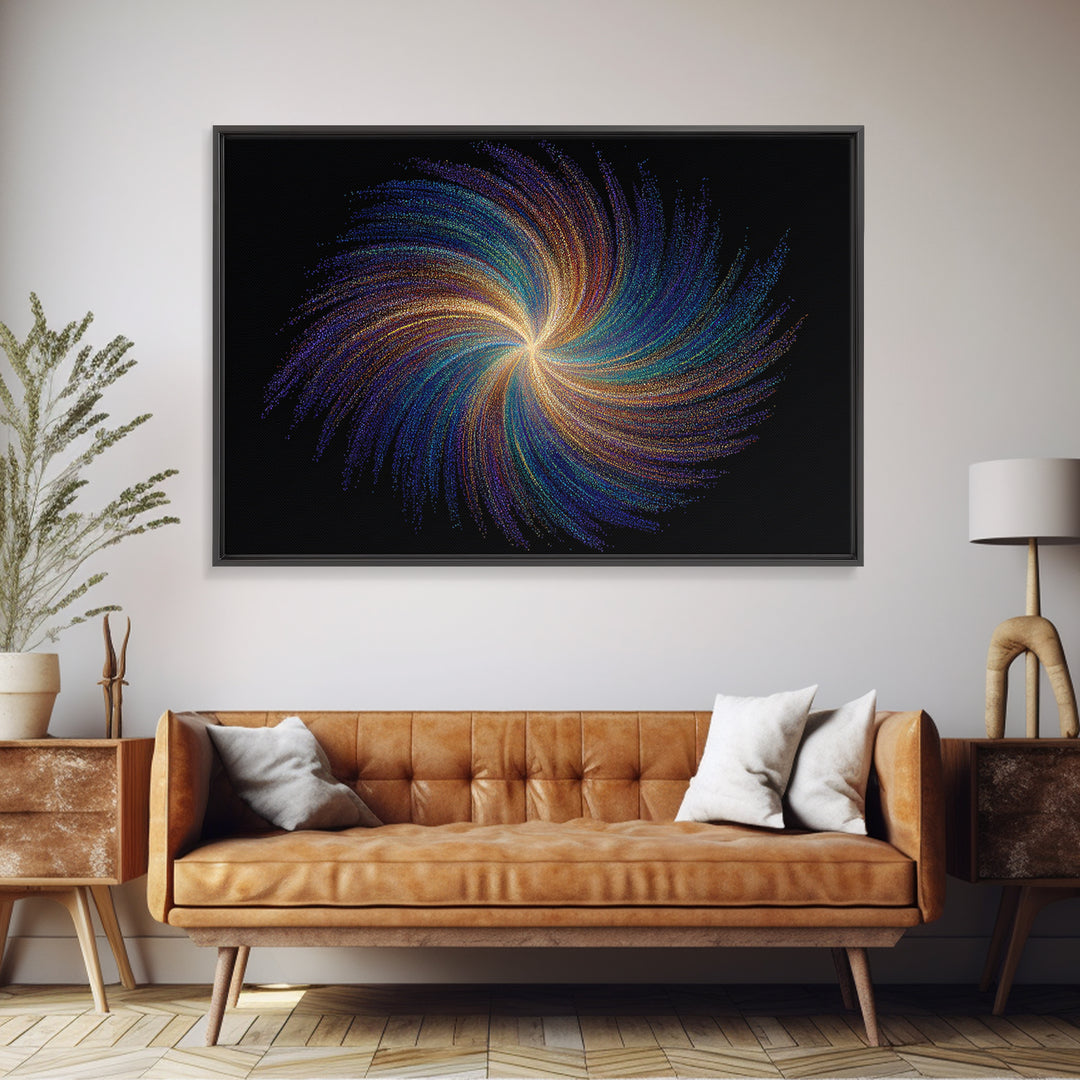 Rainbow Spiral Galaxy Canvas Print, Cosmic Abstract Wall Art, Modern Digital Art, Space Abstract Art, Colorful Home Decor