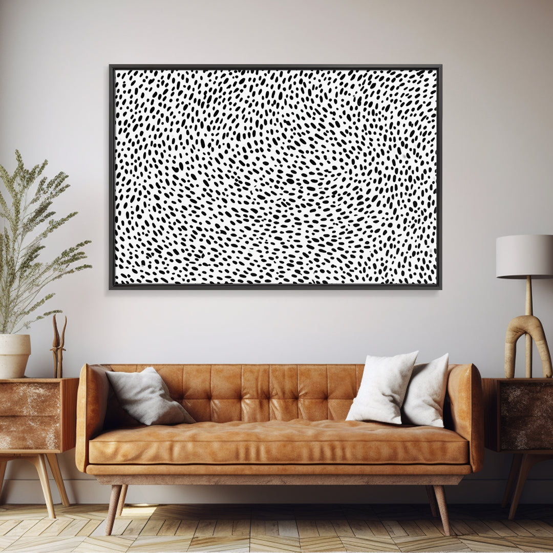 Black White Dash Pattern Wall Art, Minimalist Abstract Art Print, Modern Wall Decor, Scandinavian Modern Home Decor, Office Decor