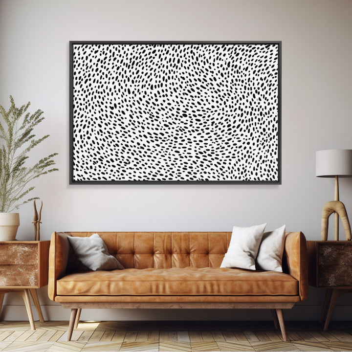Black White Dash Pattern Wall Art, Minimalist Abstract Art Print, Modern Wall Decor, Scandinavian Modern Home Decor, Office Decor