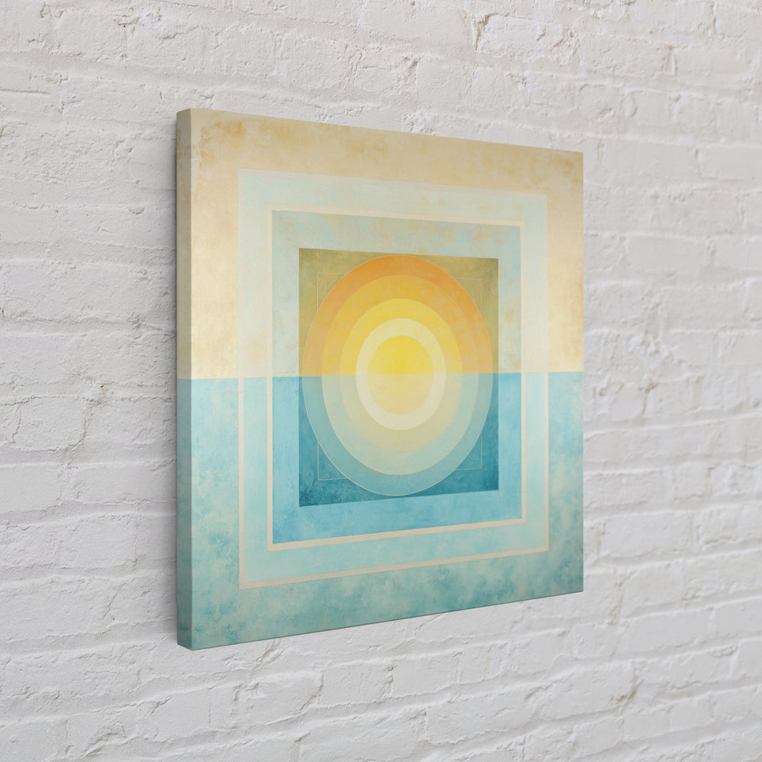 Soft Chakra Color Gradient Without Symbols Overload Canvas Print, Meditation Art, Psychedelic Art, Living Room Decor, Stillness, MED-1x1-34