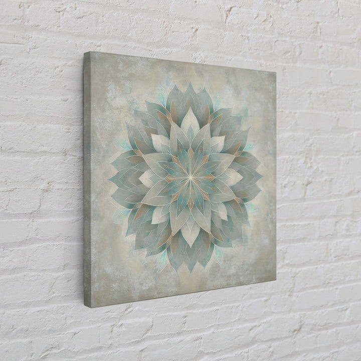 Sacred Geometry Lotus Framed Canvas Print, Meditation Art, Contemporary Art, Living Room Decor, Stillness, Modern Decor, MED-1x1-39