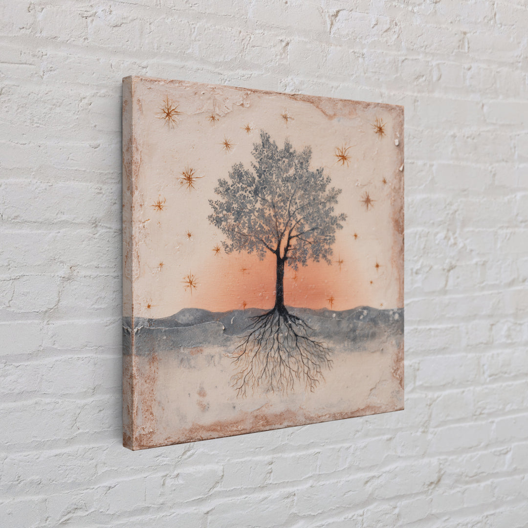 Tree of Life Framed Canvas Print, Meditation Art, Boho Wall Art, Living Room Decor, Fine Art, Stillness, Spiritual Wall Art, MED-1x1-44