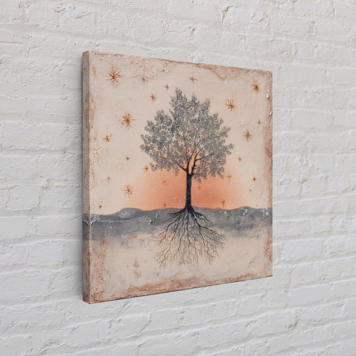Tree of Life Framed Canvas Print, Meditation Art, Boho Wall Art, Living Room Decor, Fine Art, Stillness, Spiritual Wall Art, MED-1x1-44