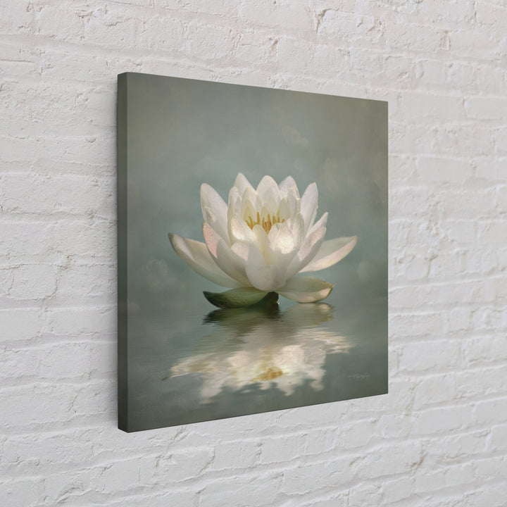 Lotus Flower Glowing Canvas Print, Meditation Art, Art Print, Living Room Decor, Watercolor Art, Stillness, Digital Print, MED-1x1-49
