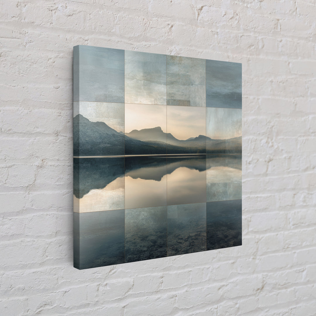 Mountain Lake at Sunrise Canvas Print, Meditation Art, Wall Decor, Living Room Decor, Fine Art, Stillness, Black Woman Art, MED-1x1-77