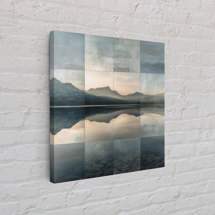 Mountain Lake at Sunrise Canvas Print, Meditation Art, Wall Decor, Living Room Decor, Fine Art, Stillness, Black Woman Art, MED-1x1-77