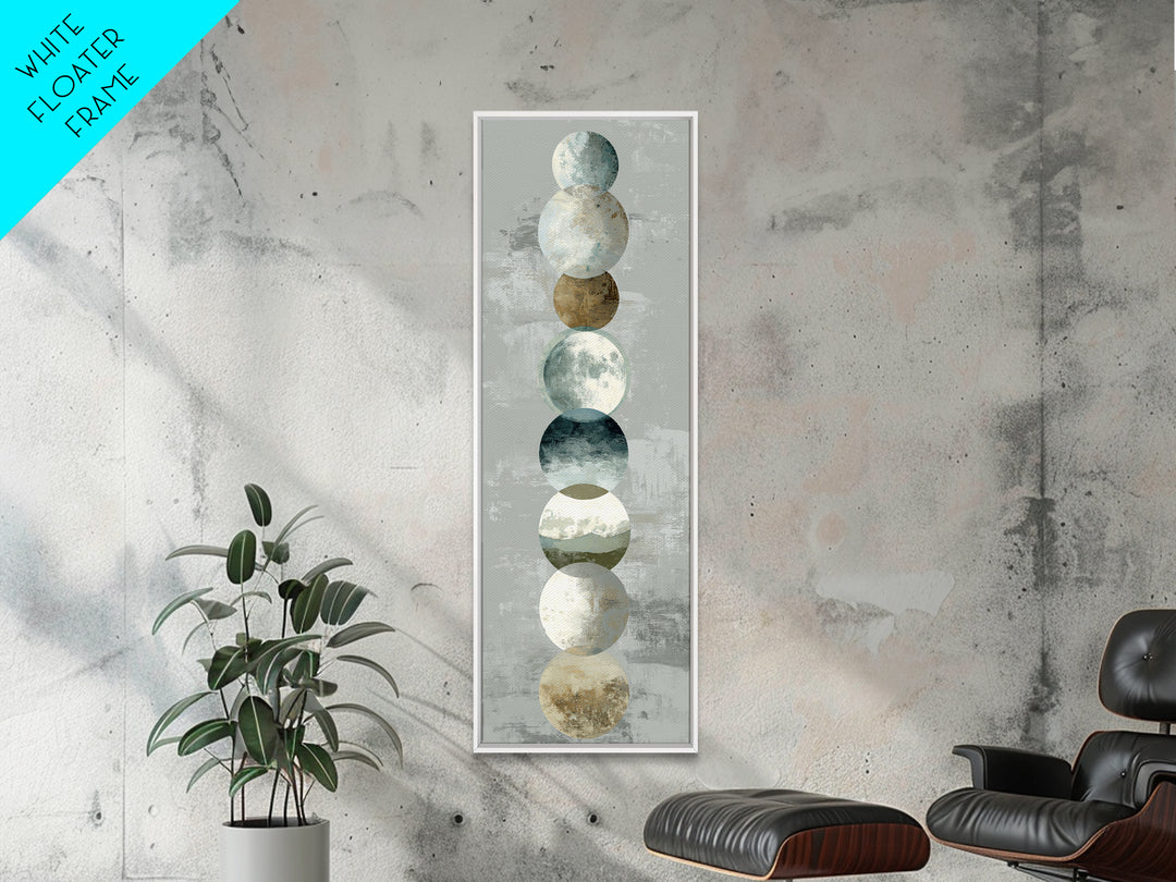 Moon Phases over a Quiet Desert Canvas Print, Meditation Art, Luxury Decor, Living Room Decor, Fine Art, Stillness, Canvas Art, MED-1x3-21