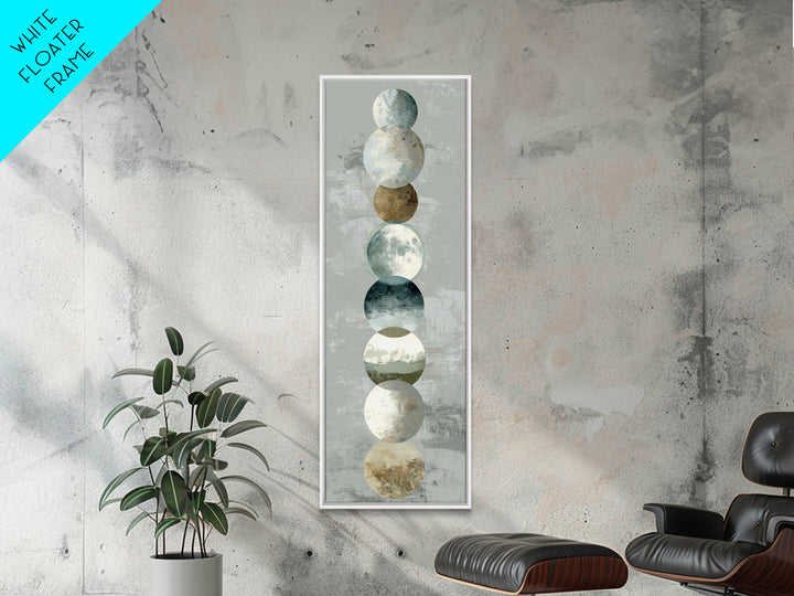 Moon Phases over a Quiet Desert Canvas Print, Meditation Art, Luxury Decor, Living Room Decor, Fine Art, Stillness, Canvas Art, MED-1x3-21