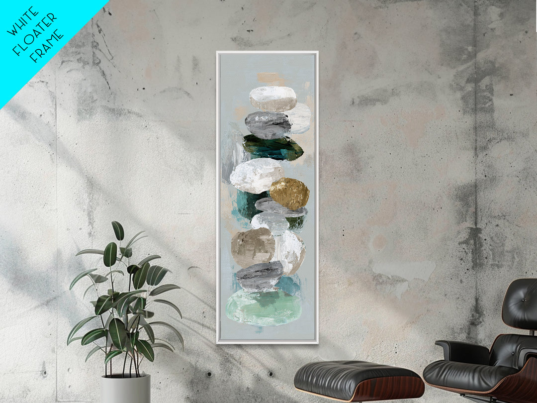 Zen Circle Brushstroke on Textured Paper Canvas Print, Meditation Art, Boho Wall Decor, Living Room Decor, Fine Art, Stillness, MED-1x3-40