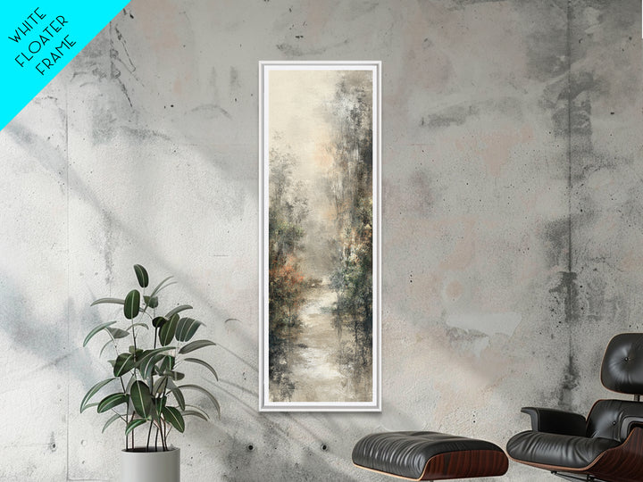 Misty Forest Path Canvas Print, Meditation Art, Boho Wall Decor, Living Room Decor, Oil Painting, Stillness, Modern Home Decor, MED-1x3-73