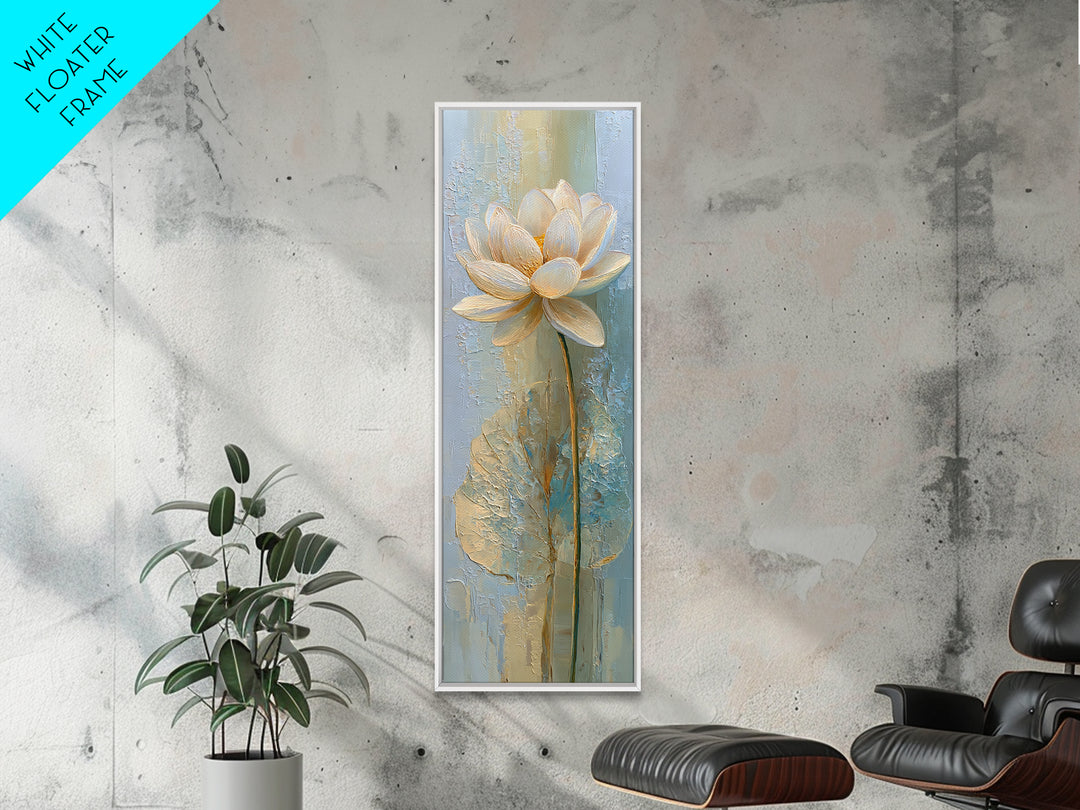 Sacred Geometry Lotus Framed Canvas Print, Meditation Art, Neutral Decor, Living Room Decor, Fine Art, Stillness, Home Decor, MED-1x3-75