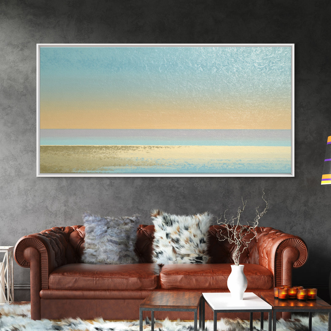 Soft Chakra Color Gradient Without Symbols Overload Canvas Print, Meditation Art, Art Deco, Living Room Decor, Stillness, MED-2x1-78