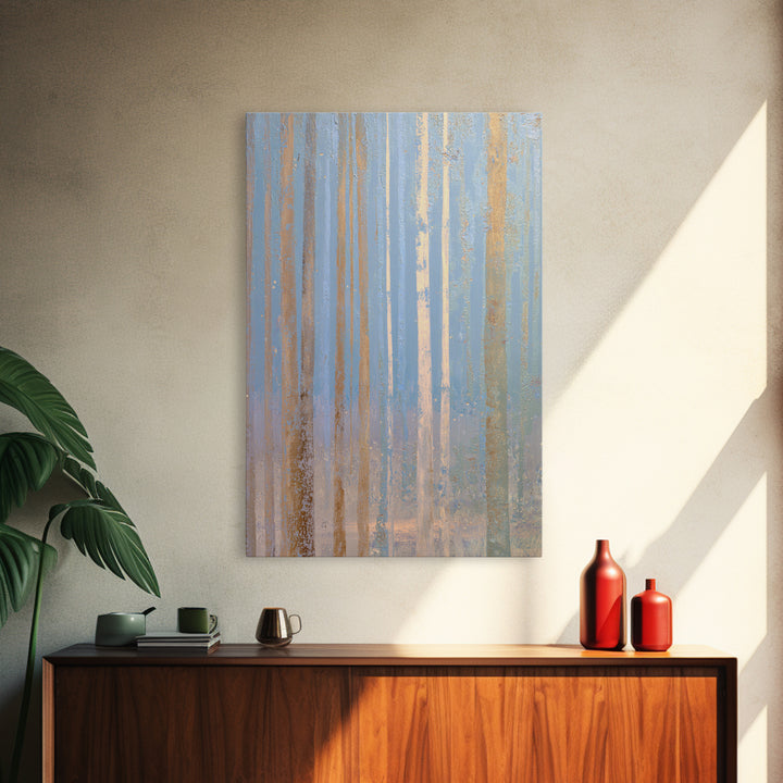 Abstract Breath Waves Framed Canvas Print, Meditation Art, Abstract Art, Living Room Decor, Stillness, Neutral Wall Art, MED-2x3-38