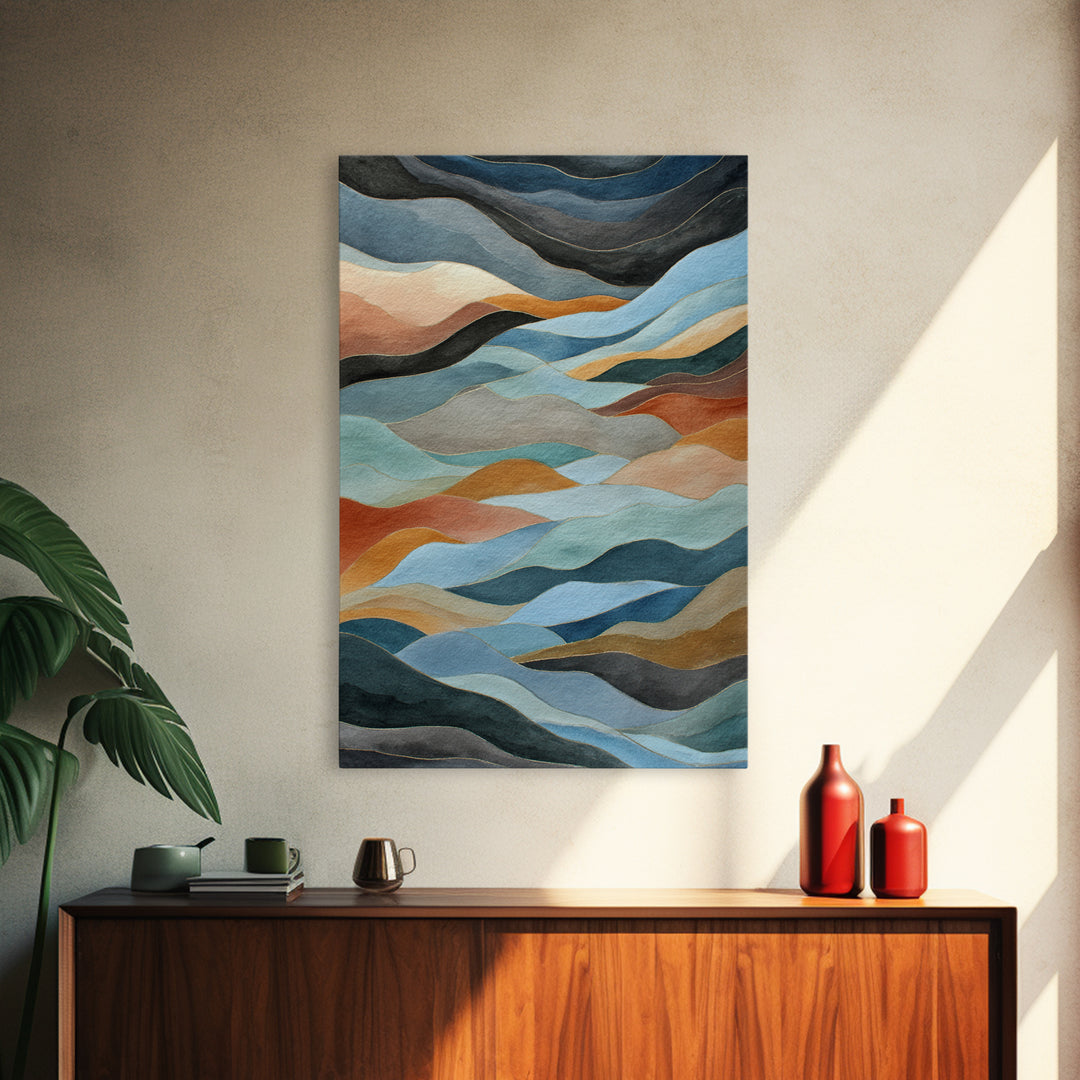 Abstract Breath Waves Canvas Print, Meditation Art, Modern Wall Art, Living Room Decor, Fine Art, Stillness, Buddha Wall Art, MED-2x3-86