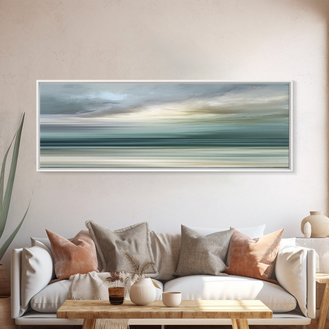 Soft Chakra Color Gradient Without Symbols Overload Canvas Print, Meditation Art, Abstract Wall Art, Living Room Decor, MED-3x1-2