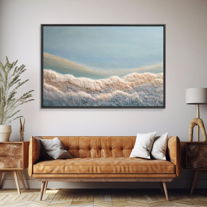 Abstract Breath Waves Framed Canvas Print, Meditation Art, Living Room Art, Living Room Decor, Stillness, Psychedelic Art, MED-3x2-10