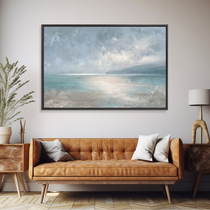 Ocean Horizon with Meditative Stillness Canvas Print, Meditation Art, Contemporary Art, Living Room Decor, Stillness, MED-3x2-46