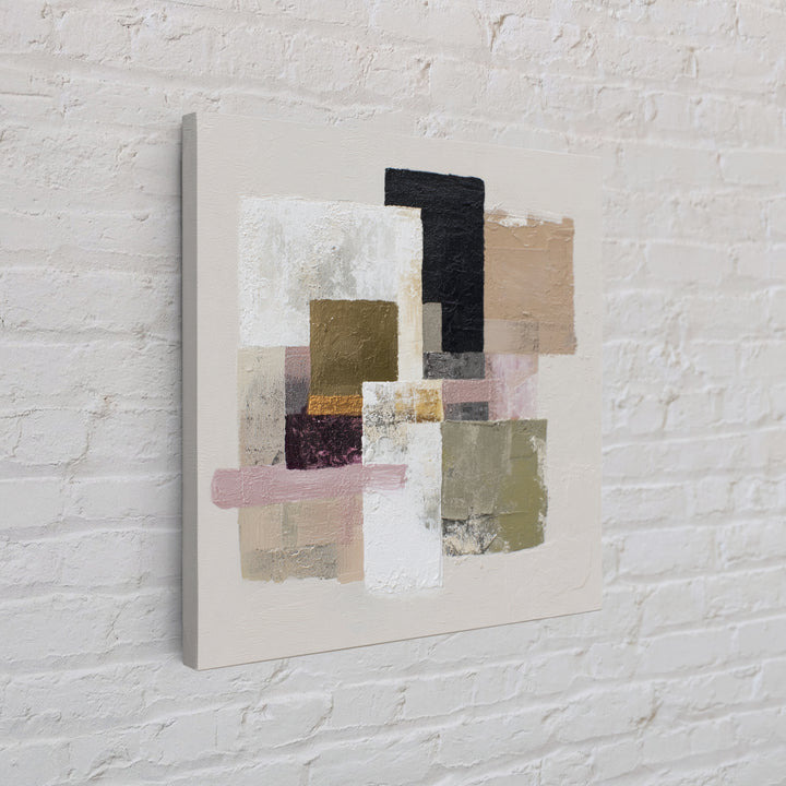 Quiet Stone Stack Framed Canvas Print, Minimalist Art, Movie Poster, Living Room Decor, Abstract Art, Minimal, Modern Wall Art, MIN-1x1-11