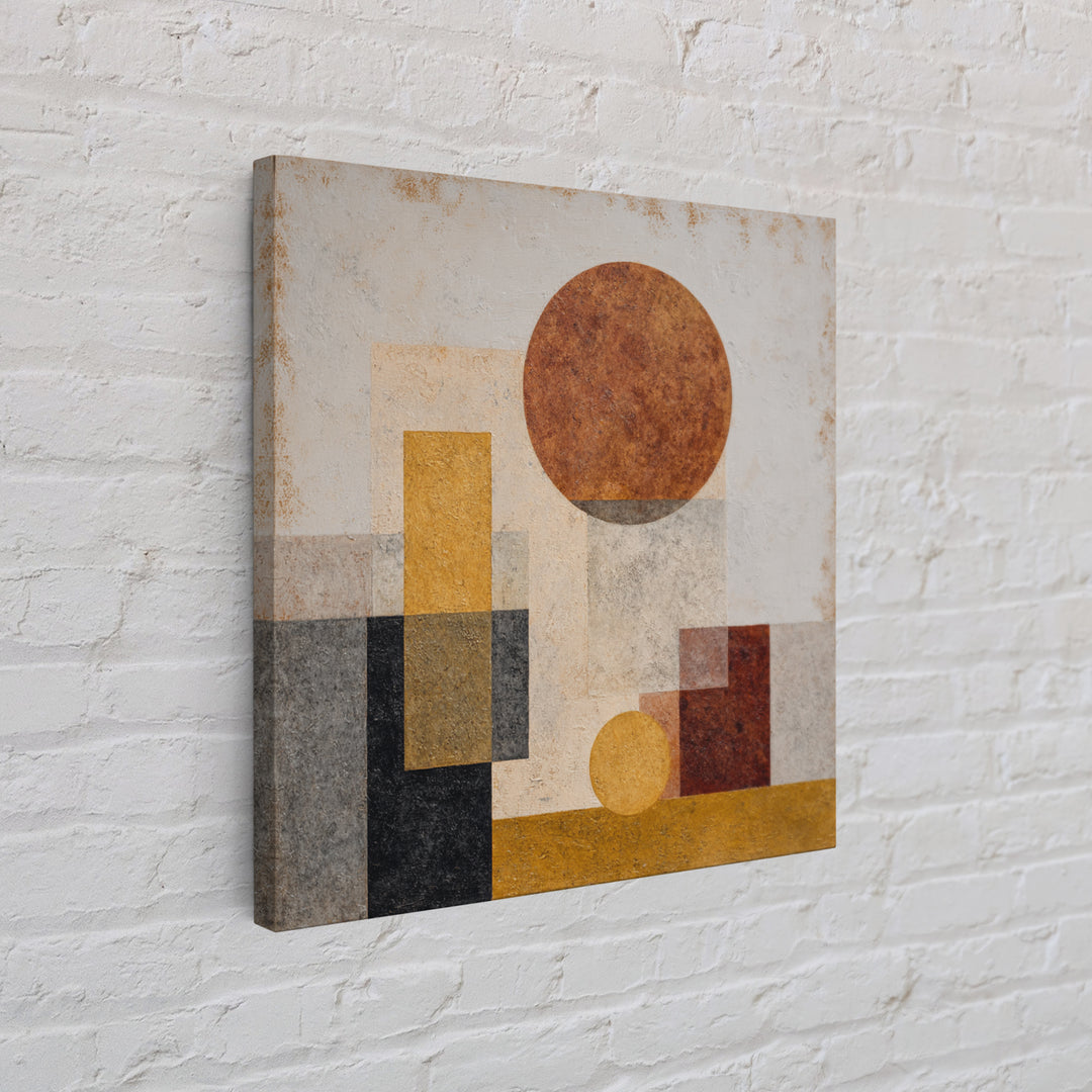 Simple Geometric Sun Canvas Print, Minimalist Art, Boho, Living Room Decor, Abstract Art, Minimal, Abstract Painting, MIN-1x1-15