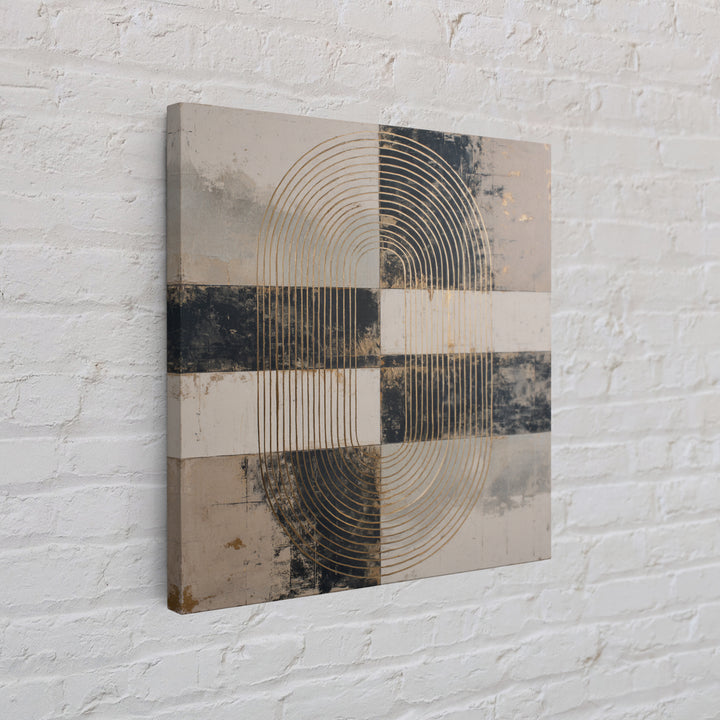 Single Gold Line Curve on Charcoal Canvas Print, Minimalist Art, Gallery Decor, Living Room Decor, Fine Art, Minimal, MIN-1x1-17