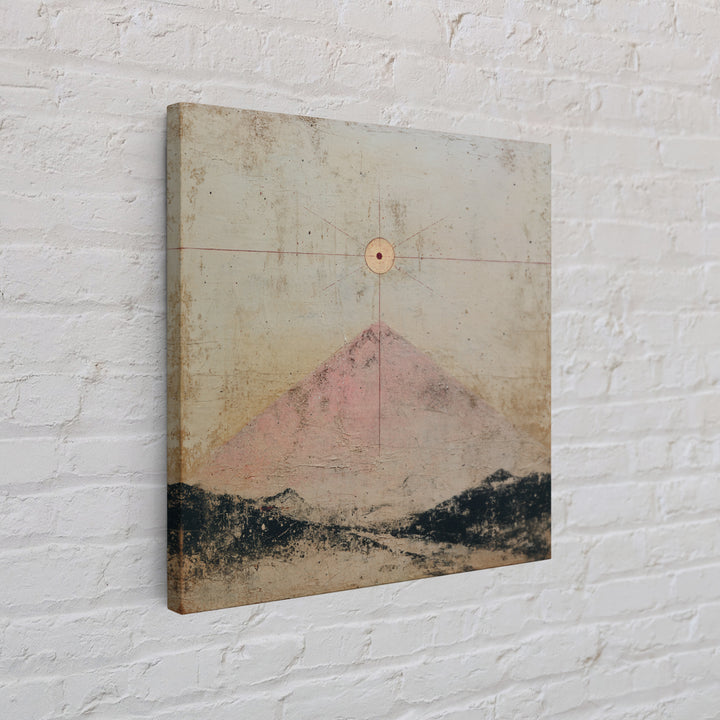 Thin Line Mountain Framed Canvas Print, Minimalist Art, Boho Wall Art, Living Room Decor, Oil Painting, Minimal, MIN-1x1-2