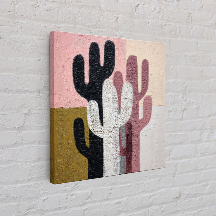 Black and White Cactus Silhouette Canvas Print, Minimalist Art, Minimalist, Living Room Decor, Fine Art, Minimal, Black Art, MIN-1x1-20