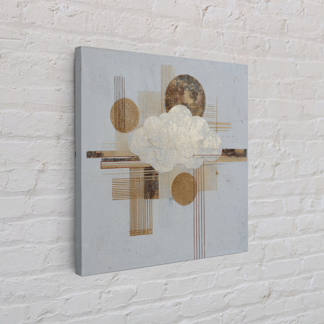 Small Cloud Study Framed Canvas Print, Minimalist Art, Neutral Decor, Living Room Decor, Fine Art, Minimal, Home Decor, MIN-1x1-21
