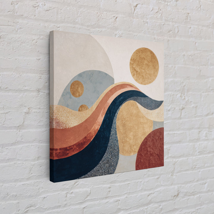 Minimal Abstract Wave Line Framed Canvas Print, Minimalist Art, Boho Decor, Living Room Decor, Minimal, Digital Prints, MIN-1x1-37