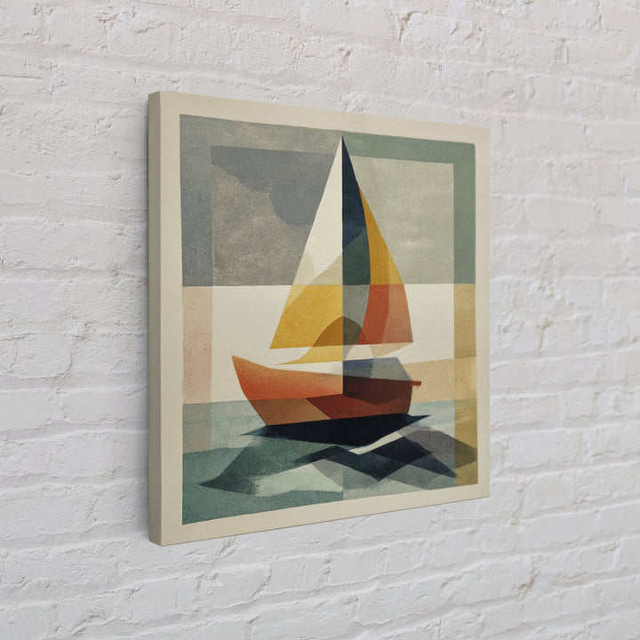 Tiny Sailboat under Open Sky Framed Canvas Print, Minimalist Art, Gallery Decor, Living Room Decor, Fine Art, Minimal, MIN-1x1-38