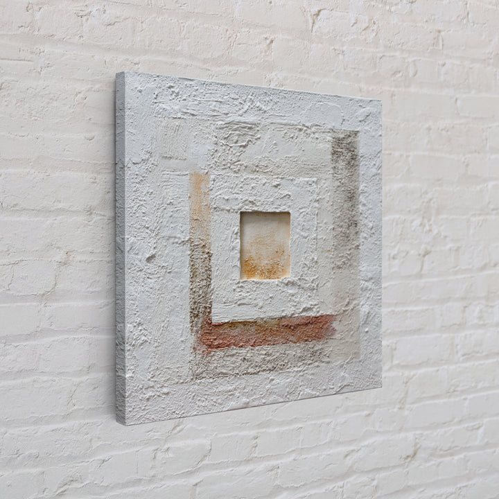 White on White Plaster Texture Study Framed Canvas Print, Minimalist Art, Room Decor, Living Room Decor, Fine Art, Minimal, MIN-1x1-40