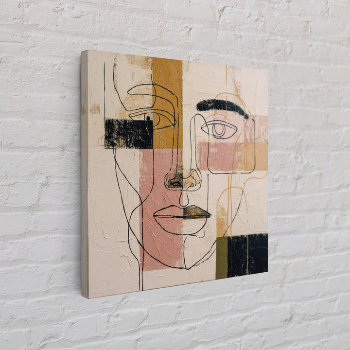 Single Continuous Line Female Face Canvas Print, Minimalist Art, Fine Art Print, Living Room Decor, Oil Painting, Minimal, MIN-1x1-5