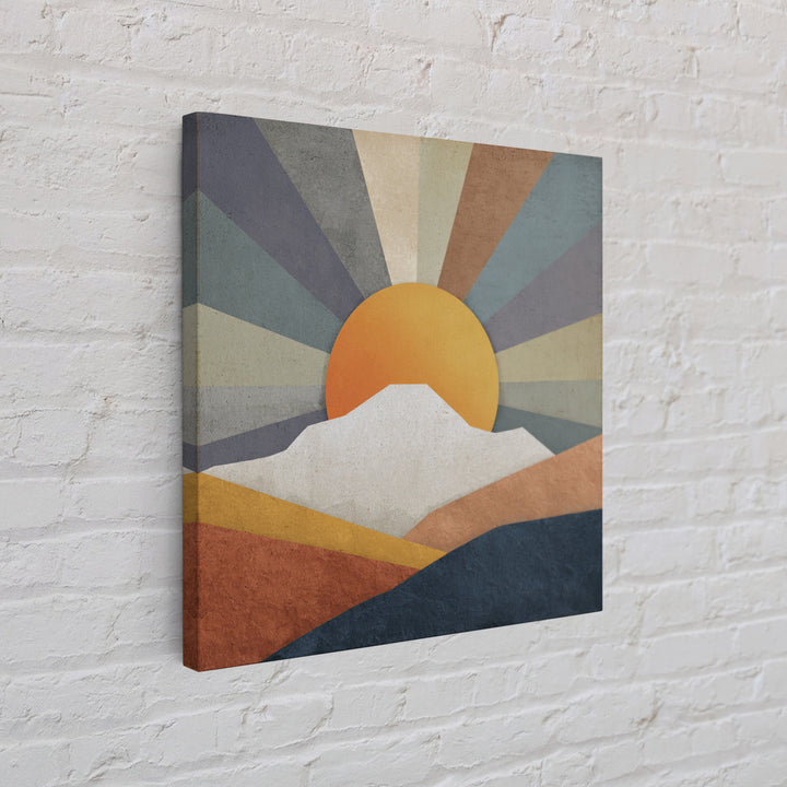 Simple Geometric Sun Framed Canvas Print, Minimalist Art, Neutral Decor, Living Room Decor, Fine Art, Minimal, Home Decor, MIN-1x1-63