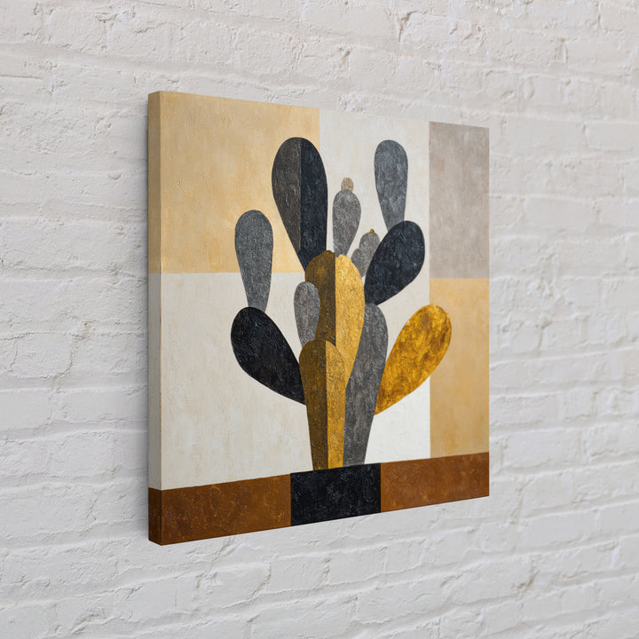 Black and White Cactus Silhouette Framed Canvas Print, Minimalist Art, Boho Wall Art, Living Room Decor, Fine Art, Minimal, MIN-1x1-68