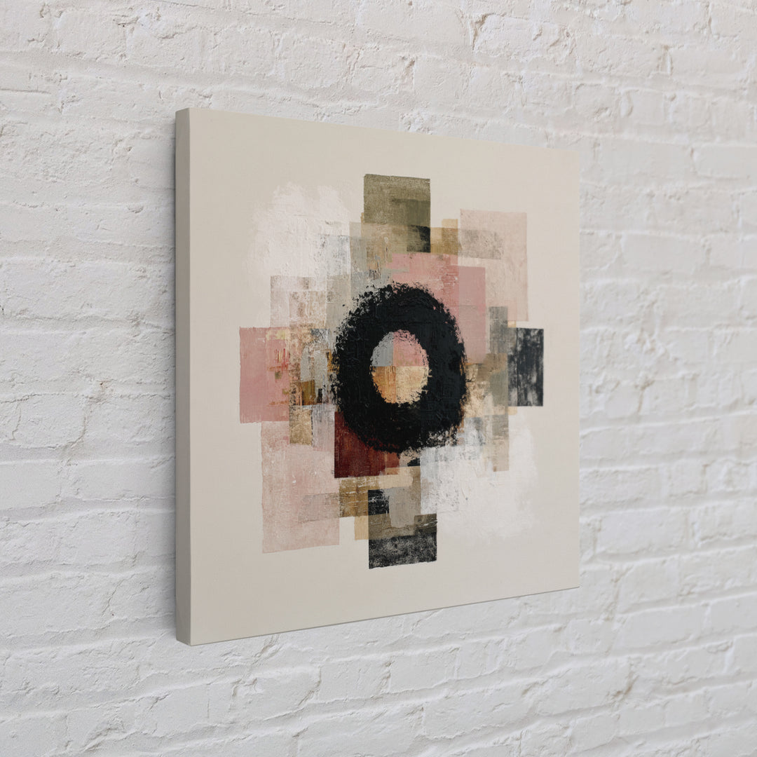 Single Brushstroke Circle Framed Canvas Print, Minimalist Art, Abstract Painting, Living Room Decor, Fine Art, Minimal, MIN-1x1-70