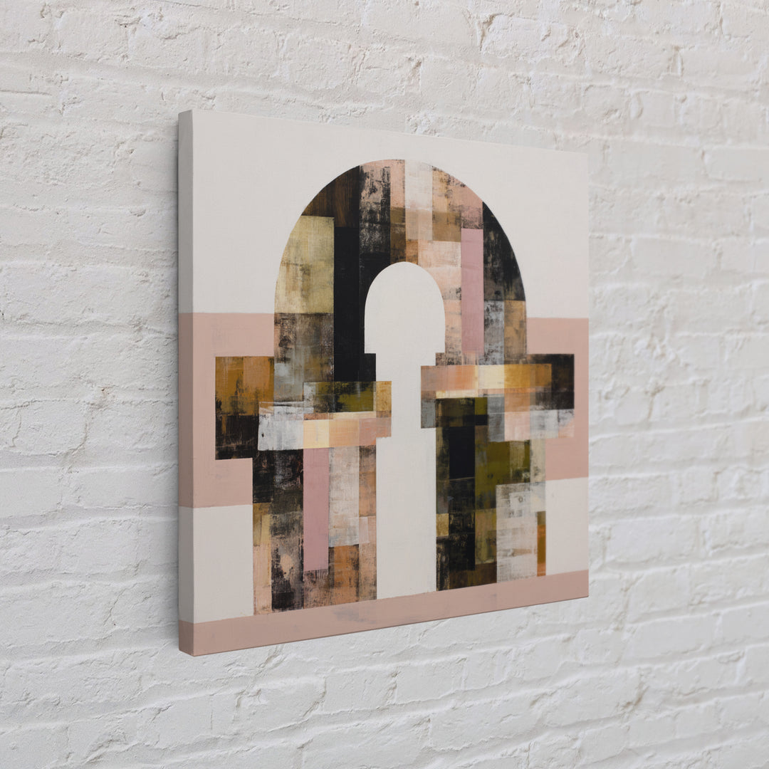 Monochrome Arch and Shadow Composition Framed Canvas Print, Minimalist Art, Art Print, Living Room Decor, Fine Art, Minimal, MIN-1x1-8