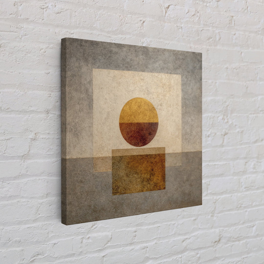 Minimal Moon over a Pale Ocean Canvas Print, Minimalist Art, Art, Living Room Decor, Oil Painting, Minimal, Canvas Tote Bag, MIN-1x1-81